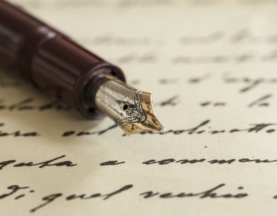 Stylo-plume posé sur une lettre manuscrite